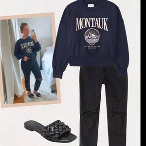 Abercrombie and Fitch Montauk embroidered crewneck $120 sold out winter casual